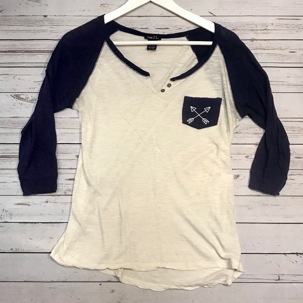 Navy / Cream Baseball Tee